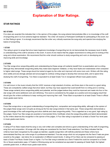00. Your Song Rating Score explained - UK Songwriting Contest (Klein)