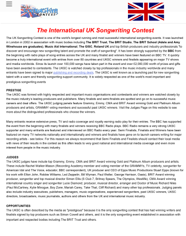 00A. Judges - UK Songwriting Contest (Klein)
