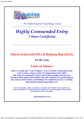 07. UKSC 2024 Certificate Tears of Silence 5 Stars (Klein)